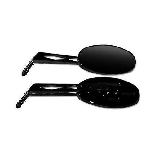 Scorpion Custom Oval Billet Mirrors Metric - Black - SKU:SCMR115