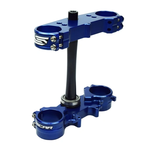 Scar Triple Clamps - Yamaha YZ250F 12-22/YZ450F 10-22 - Blue - 22mm Offset - SKU:SRS1424