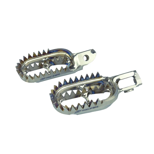 Scar Gripper Footpegs - KTM SX-SXF 2023/Husqvarna TC-FC 2023/Gas Gas MC-MCF 2023 - Titanium - SKU:SRS5518