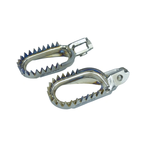 Scar Anti Mud Footpegs - KTM SX-SXF 2023/Husqvarna TC-FC 2023/Gas Gas MC-MCF 2023 - Titanium - SKU:SRS5518AM
