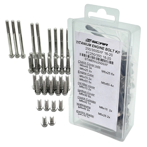 SCAR Titanium Engine Bolt Kit KTM 250-350SXF 16-22  / Husky FC250-350 18-22 / GasGas