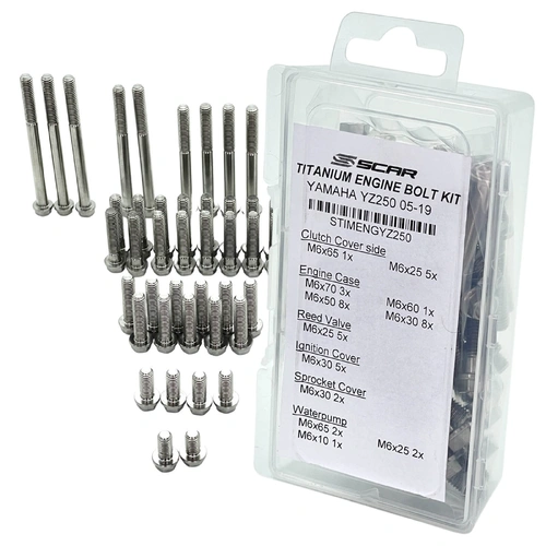 SCAR Titanium Engine Bolt Kit Yamaha YZ250 2005-2022 - 43 Pieces