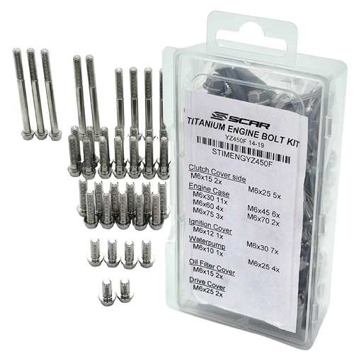 SCAR Titanium Engine Bolt Kit Yamaha YZ450F 2014-2019 - 50 Pieces