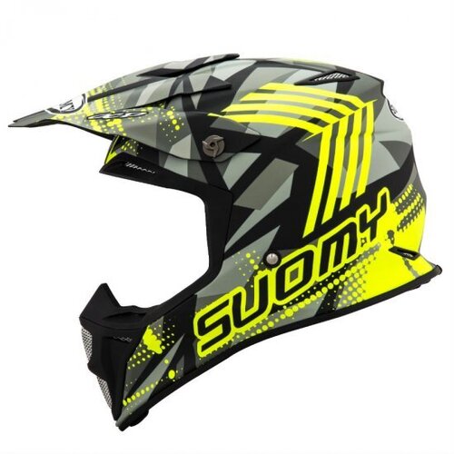 Suomy MX Speed Sergeant Helmet - Matte Grey/Fluro Yellow
