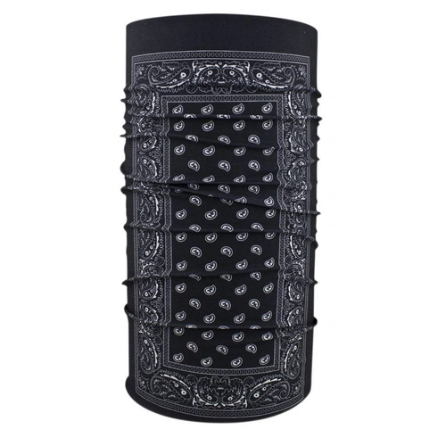 Zan Headgear Black Paisley Motley Tube - White - Adult 