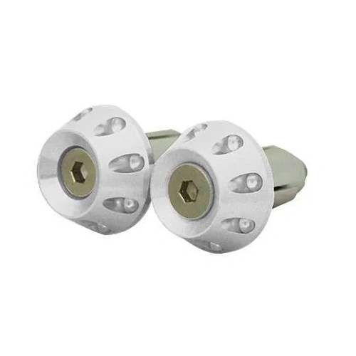 Tarmac Bar-Ends Tapered Grooved - Grey - 15mm - Silver
