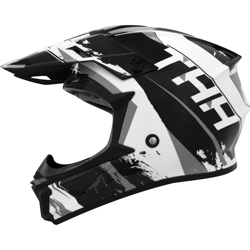 THH T710X Rage Black White Helmet - Unisex - X-Small - Adult - Black/White - SKU:THH130BKWH2