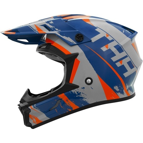 THH T710X Rage Helmet - Matte Blue/Orange/Grey - S - SKU:THH130MBUOR3