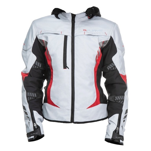 Rjays Ladies Tracer Jacket - Grey/Black/Red - 18 - SKU:TJ0027GYD08