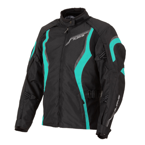 Rjays Ladies Athena Black Aqua Jacket - Women Specific - 12 - Adult - Black/Aqua - SKU:TJ0030BKAQD05