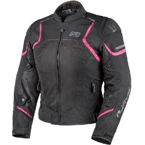 Rjays Ladies Pace Airflow Black Pink Textile Jacket - Women Specific - 10 - Adult - Black/Pink - SKU:TJ0044BPD04