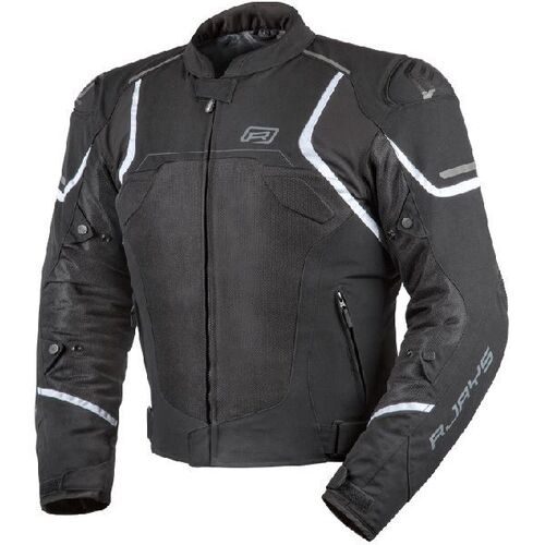 Rjays Pace Airflow Black White Textile Jacket - SKU:TJ0044BW03