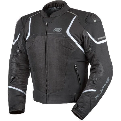 Rjays Pace Airflow Black White Textile Jacket - SKU:TJ0044BW05