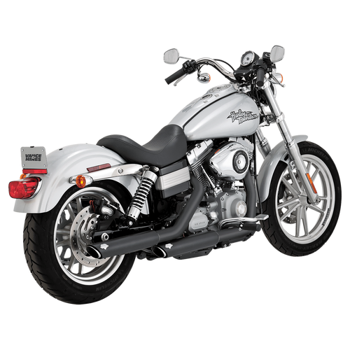 Vance & Hines Twin Slash 3In Slip-Ons Black Softail 07-17 Fls/Flstn