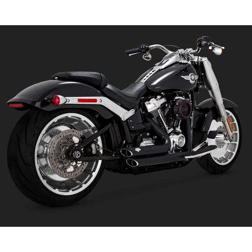 Vance & Hines Shortshots Staggered Softail 18-20 Blk (Fits: Fatboy + Breakout + Fxdr)