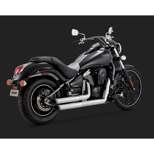 Vance & Hines Twin Slash Staggered Exhaust - Kawasaki VN900 2000-2014 - SKU:V48397