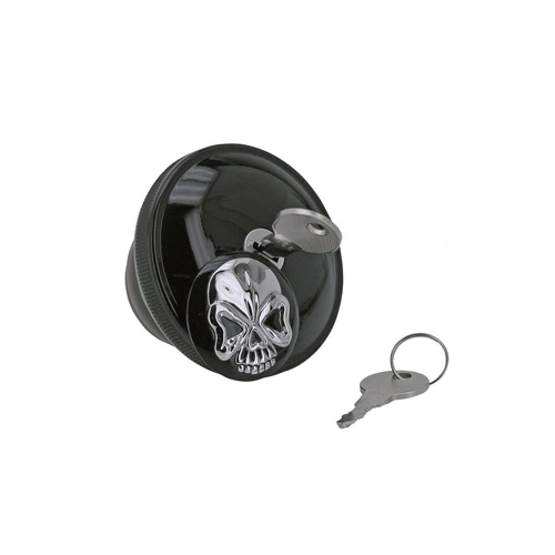 Zodiac Locking Skull Gas Cap - Chrome