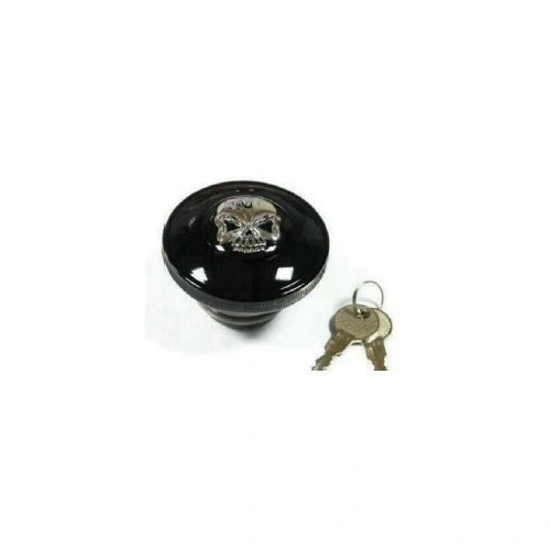 Zodiac Locking Skull Gas Cap - Chrome