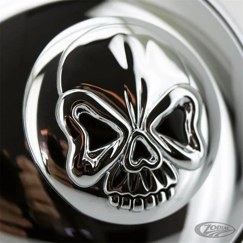 Zodiac Locking Skull Gas Cap - Chrome - SKU:Z012544