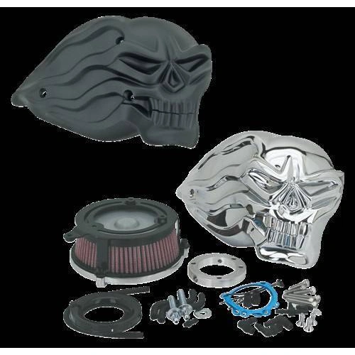 Zodiac Skull Air Cleaner Kit 99-07 Big Twin, Twincam CV/Delphi - Chrome