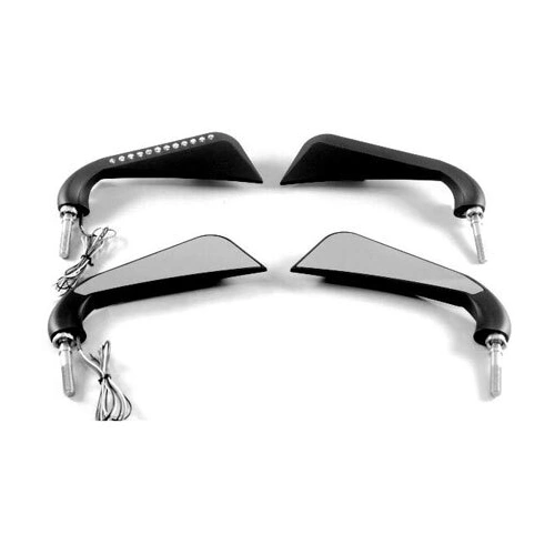 Zodiac Avenger Mirrors with LEDs - Black