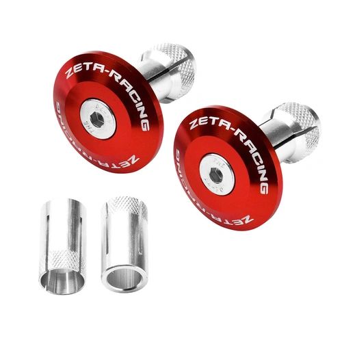 Zeta Alloy Bar End Plugs - Red - 35mm