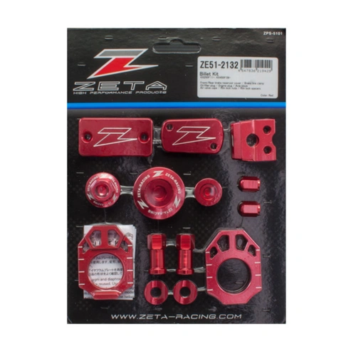 Zeta Billet Bling Kit for KX250 <'16, KX450 '09-15 - Red