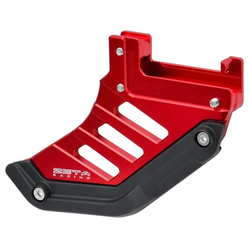 Zeta Alloy Rear Disc Guard + Poly Bumper for GasGas '21<, Husqvarna '14<, KTM '23<, Stark - Red - 