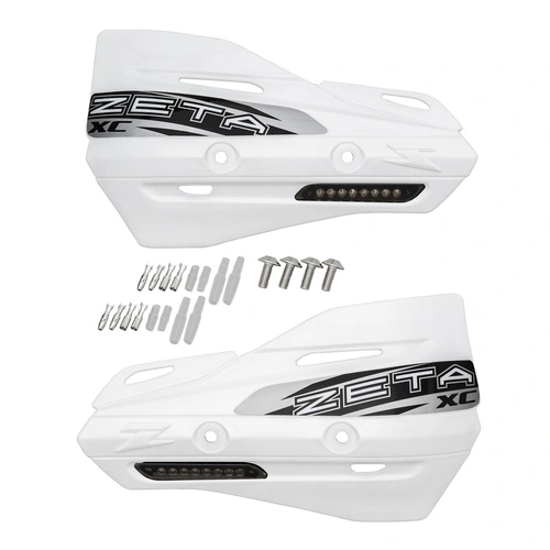 Zeta Handguard Shields (XC Shield + Flasher with Grey Lens) - White