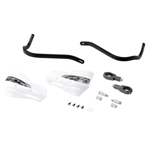 Zeta Full Handguards + Shields (Armour XC Kit - Taper Bars) - Black/White