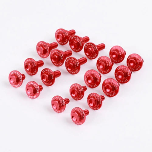 Zeta Alloy Plastics Bolt Kit for CRF250R '14-17, CRF450R '13-16 (16 Pack) - Red