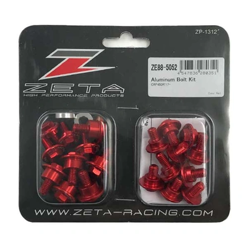 Zeta Alloy Plastics Bolt Kit for CRF250R '18<, CRF450R '17-20, CRF450L/RL '19< (22 Pack) - Red