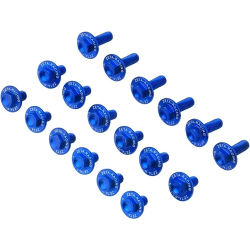 Zeta Alloy Plastics Bolt Kit for RMZ '18-22 - Blue