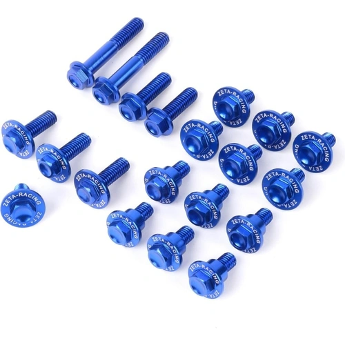 Zeta Alloy Plastics Bolt Kit for DRZ400S/SM (14 Pack) - Blue