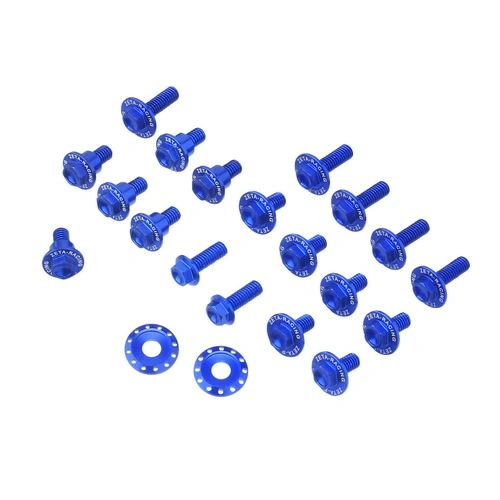 Zeta Alloy Plastics Bolt Kit for YZ125/250 '22< (21 Pack) - Blue