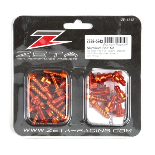 Zeta Alloy Plastics Bolt Kit for KTM SX/SXF '16-18, EXC/EXCF '17-19 (14 Pack) - Orange