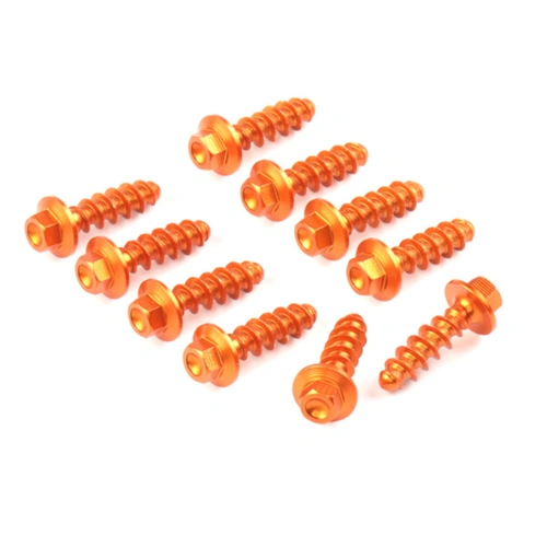 Zeta Alloy Plastics Bolt Kit for KTM Tapping Screws (10 Pack) - Orange