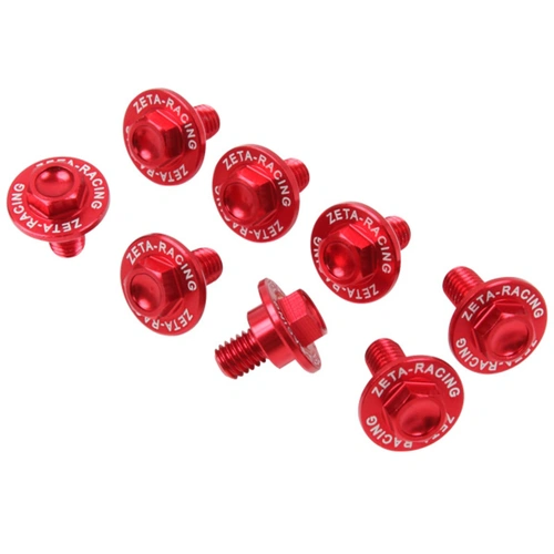 Zeta Fork Guard Alloy Bolt Set for Honda-1 (6 Pack) - Red