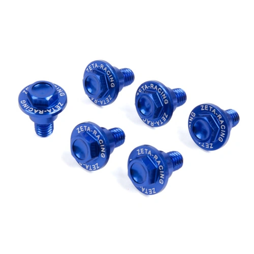 Zeta Fork Guard Alloy Bolt Set for KTM/Husqvarna (6 Pack) - Blue