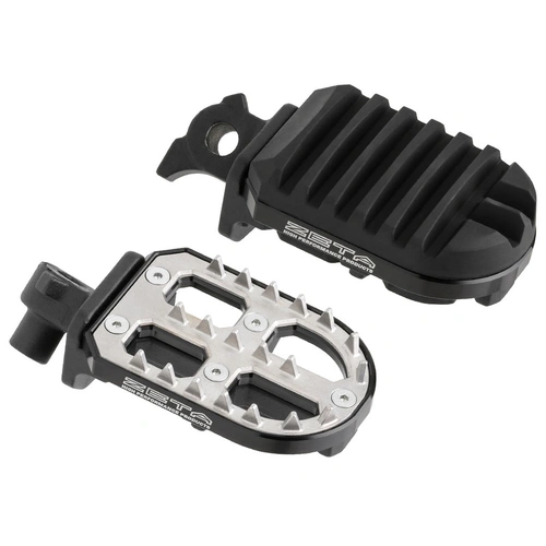 Zeta Adjustable Adventure Footpegs for CRF250L/Rally '12<, XL750 Transalp, CRF1000L/1100L '18< - Black - 60mm
