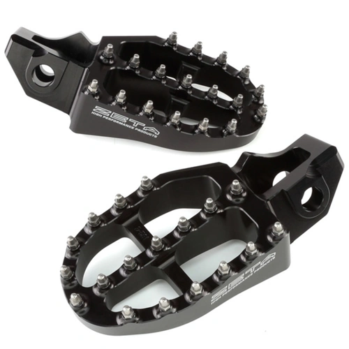 Zeta Ultrawide Alloy Footpegs for KTM/Husqvarna/GasGas - Black - 57mm